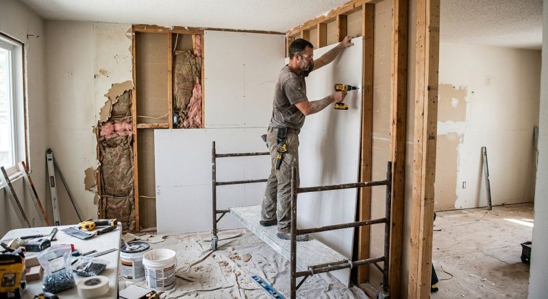 Garage Drywall Replacement in Overland Park, KS
